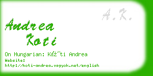 andrea koti business card